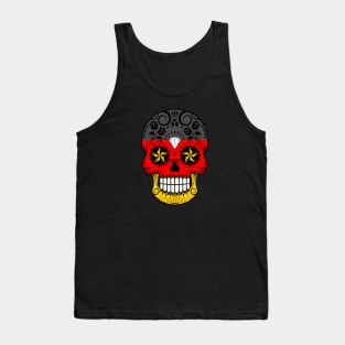 German Flag Sugar Skull with Roses Tank Top